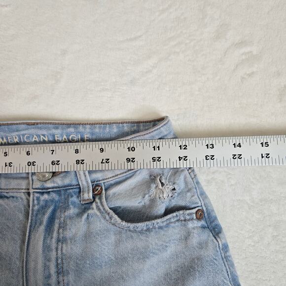American Eagle 2 Piece Jeans Mom Shorts size 000 Distressed Womens 0690 - Picture 7 of 16